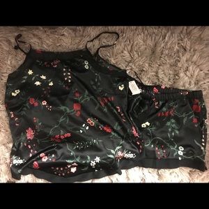 Silk floral pajama set